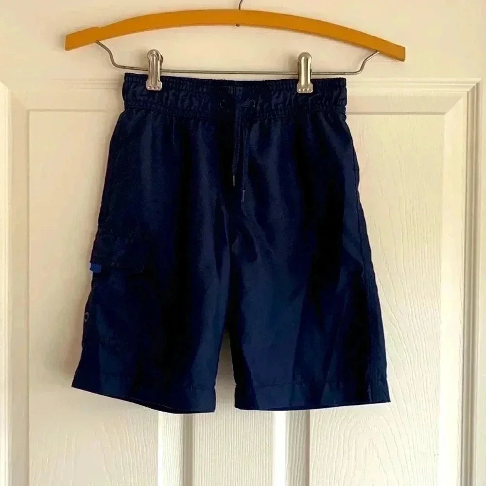 Gymboree Boy 6 Navy Bathing Suit  Summer Swim Trunks Mesh Lining